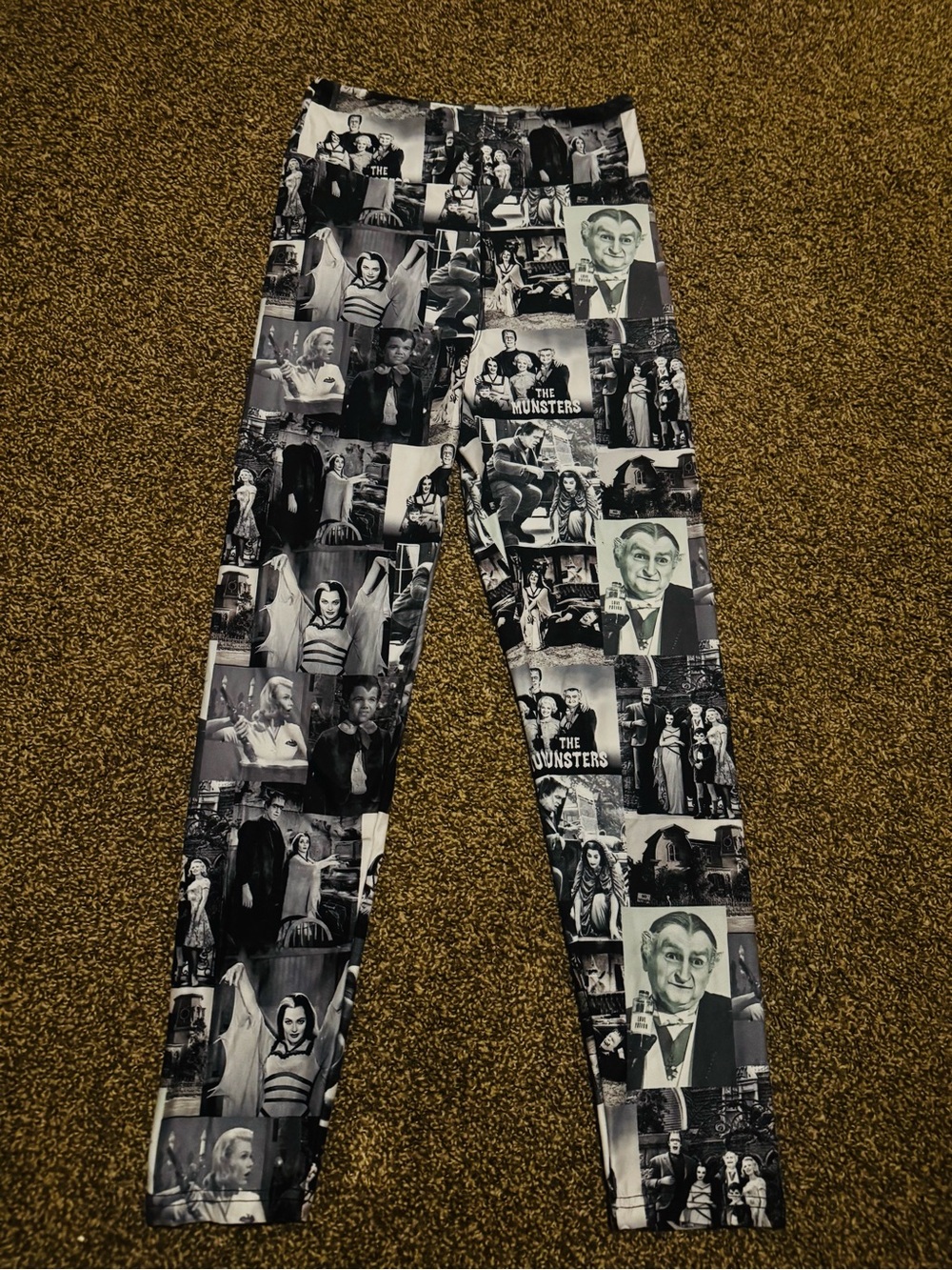 Black & White Munsters Print Leggings